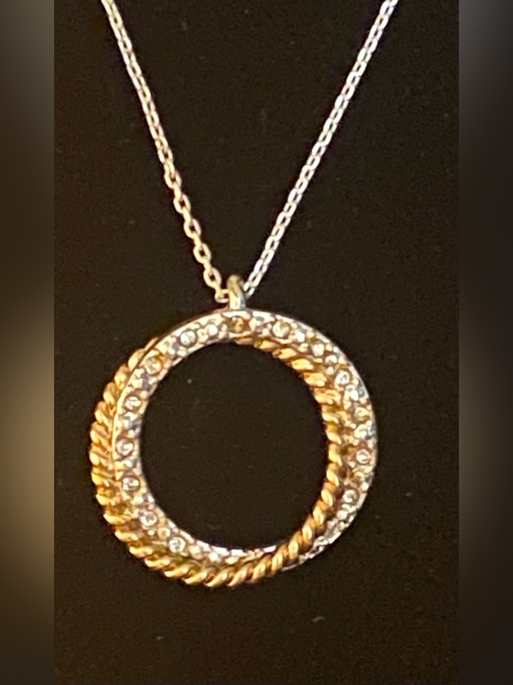 Vintage Avon Two Tone Eternity Circle
Necklace SP